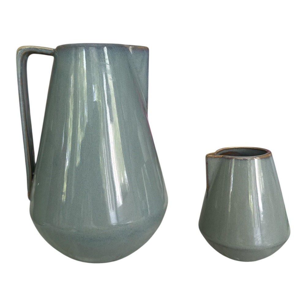 Ferm Living Neu Ceramic Pitcher & Creamer Jug Grey Modern Scandinavian Mint Cond